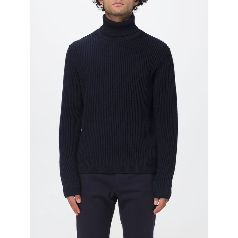 Zanone Men Slim Fit Virgin Wool Roll Neck Jumper Zanone With Ribbed Finishes